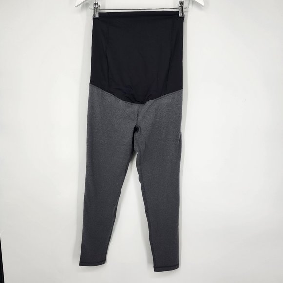 Isabel Maternity Women's Over Belly Active Maternity Leggings Black Gray M NWOT - Picture 4 of 8